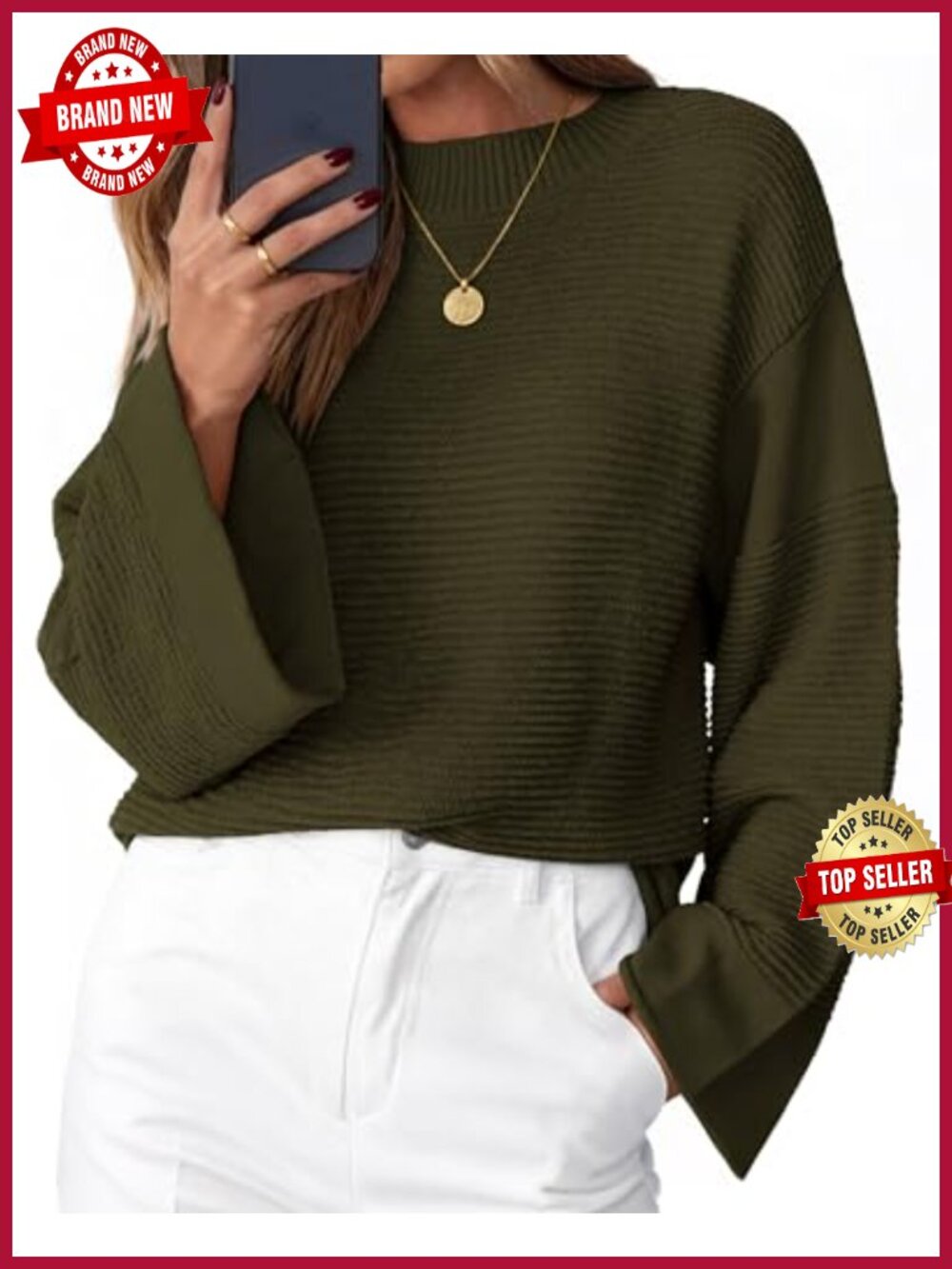 Oversized Chunky Ribbed Knit Pullover Sweater Long Sleeve Crew Neck
